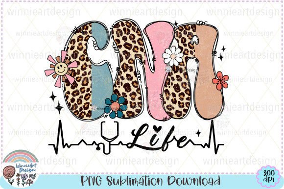 CNA Floral Leopard Retro Nurse Fall Graphics for T-Shirt Designs