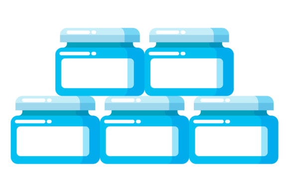 Medical Jars Stack Icon: Graphics & Illustrations