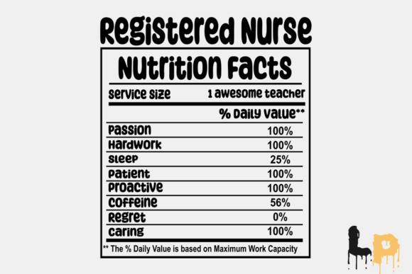 Nurse Nutrition Facts Graphics for T-Shirt Designs