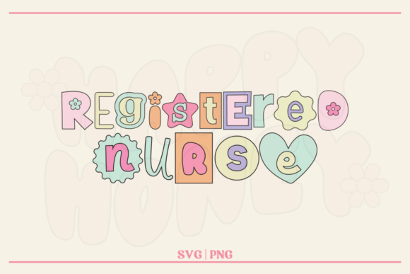 Registered Nurse Cut out Letters Graphics for T-Shirt Designs